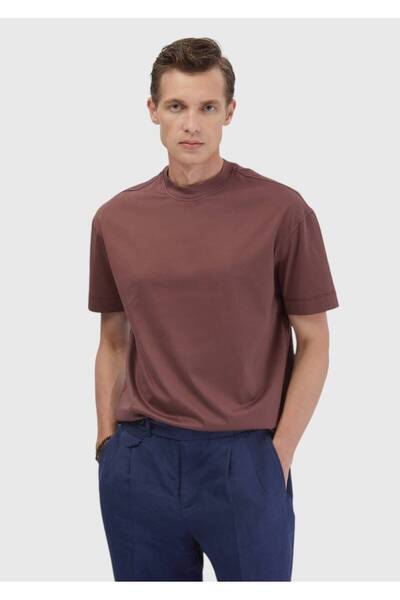 Ramsey Tile Plain Crew Neck 100% Cotton T-Shirt