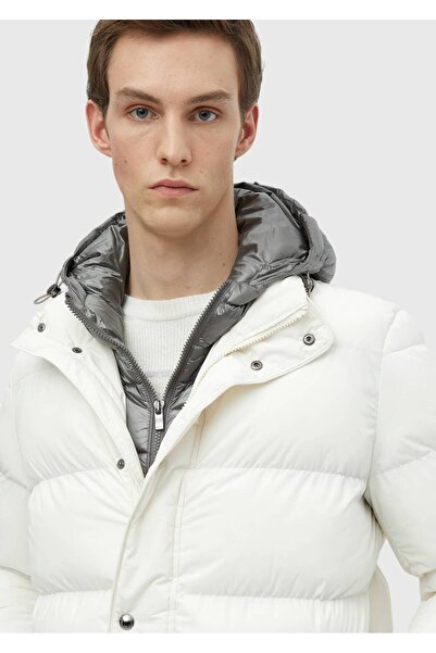 Ramsey Εκρού Regular Fit με κουκούλα Casual υφαντό παλτό