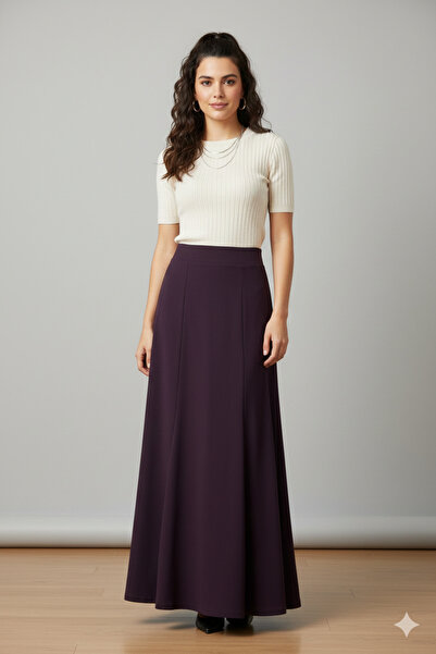 papilla Kadın Büyük Beden Parçalı Etek 8859