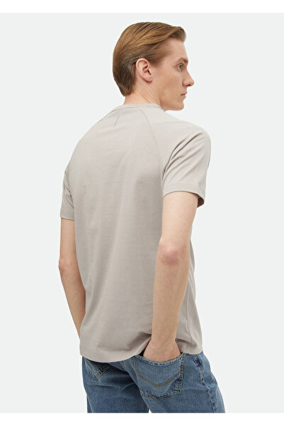 Ramsey Crew Neck Light Gray Printed 100% Cotton T-Shirt