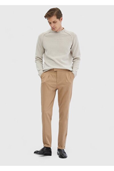 Ramsey Пісочний велосипедний комір Прямий в'язка Вовняна суміш Трикотажний светр