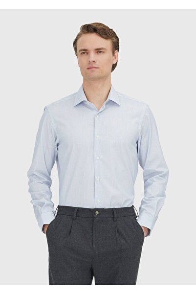 Ramsey Light Blue Regular Fit Woven Classic 100% Cotton Shirt
