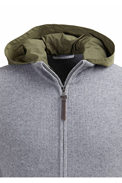 Ramsey Hooded Plain Knit Wool Blend Cardigan