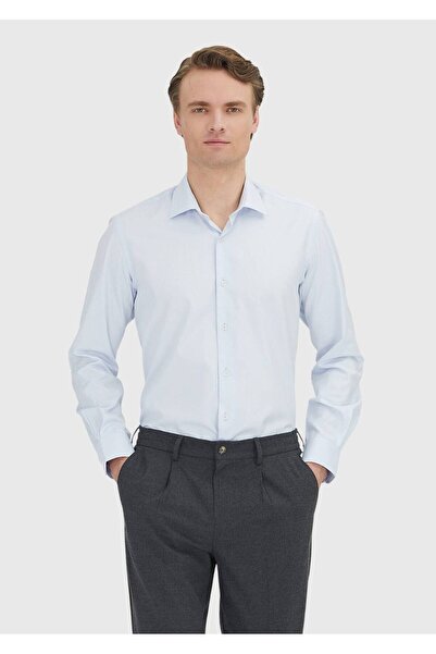 Ramsey Light Blue Regular Fit Woven Classic 100% Cotton Shirt