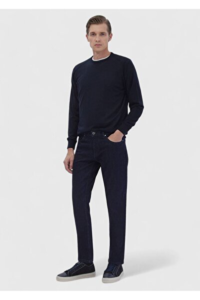 Ramsey Παντελόνι με μείγμα βαμβακιού τζιν με ίσια λεπτή εφαρμογή Navy Blue
