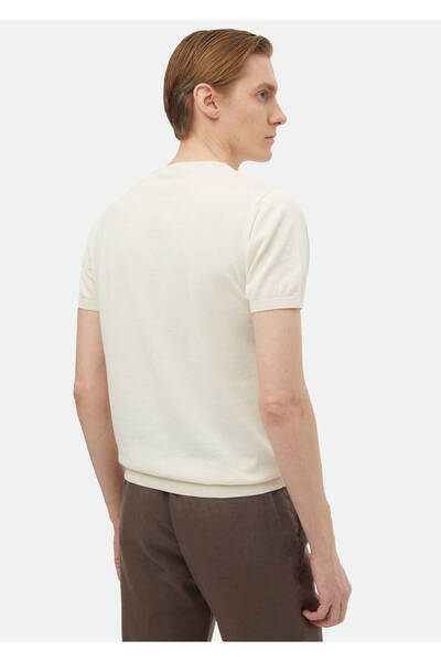 Ramsey Екрю Велосипедний комір Плоский в'язка 100% бавовна Трикотаж