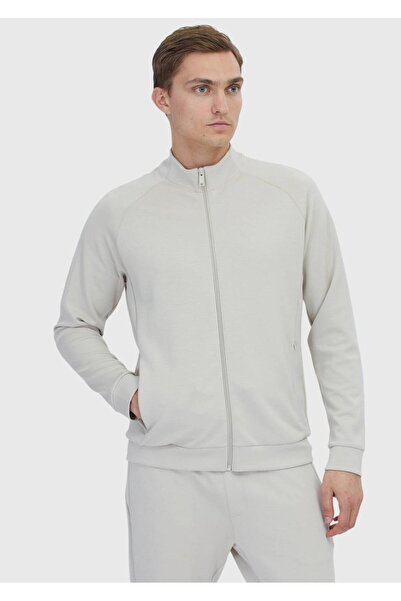 Ramsey Stone Stand Collar Plain Sweatshirt