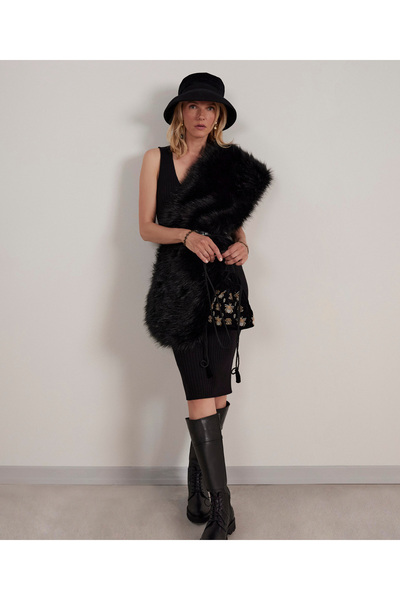 Yargıcı V Yaka Seamless Kolsuz Elbise