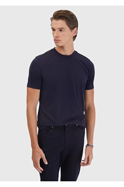 Ramsey Lacivert Bisiklet Yaka T-Shirt