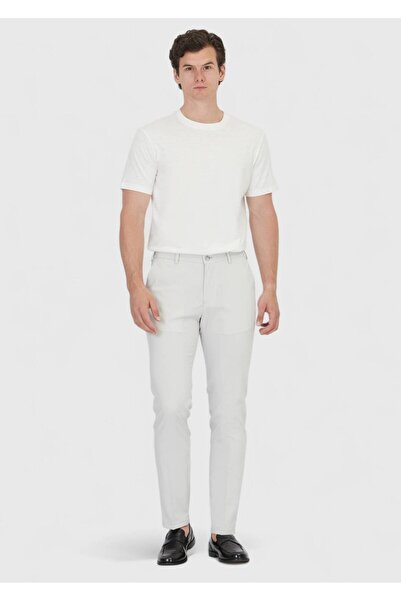 Ramsey Ανοιχτό γκρι ίσιο υφαντό παντελόνι Jogging Fit Casual