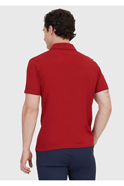 Ramsey Κόκκινο μονόχρωμο μπλουζάκι με γιακά πόλο 100% βαμβάκι