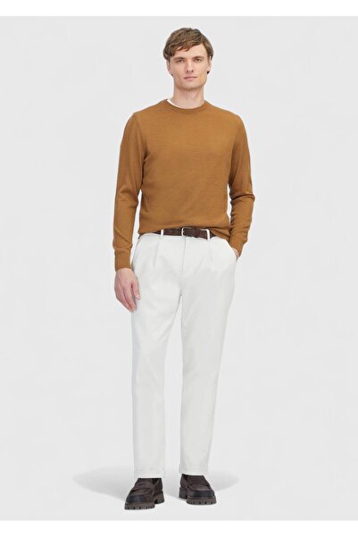 Ramsey Πλεκτό πουλόβερ από μαλλί με λαιμόκοψη με ίσιο πλέγμα από μαλλί και μείγμα μαλλιών