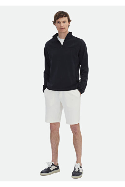 Ramsey High Collar Black Sweatshirt
