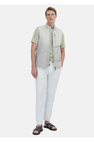 Ramsey Beige 100% Linen Woven Sports Vest