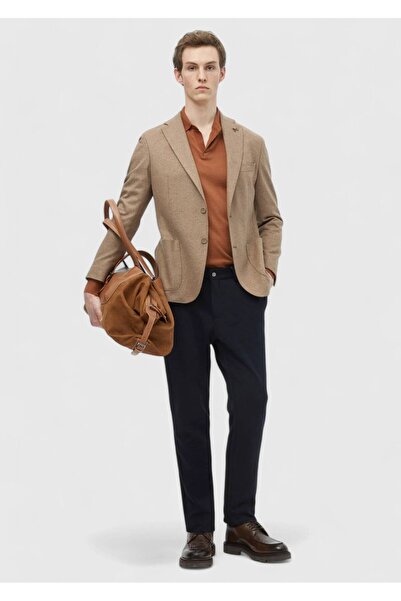 Ramsey Camel Hair Plain Shirt Shoulder Slim Fit 100% Cotton Jacket