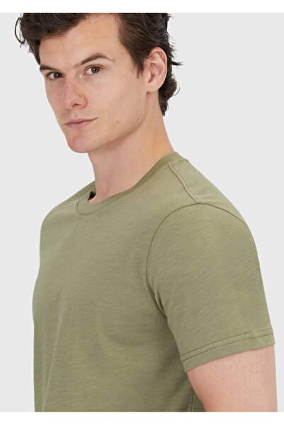 Ramsey Khaki Plain Crew Neck 100% Cotton T-Shirt