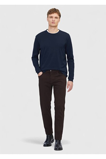 Ramsey Navy Blue Plain Crew Neck 100% Cotton T-Shirt