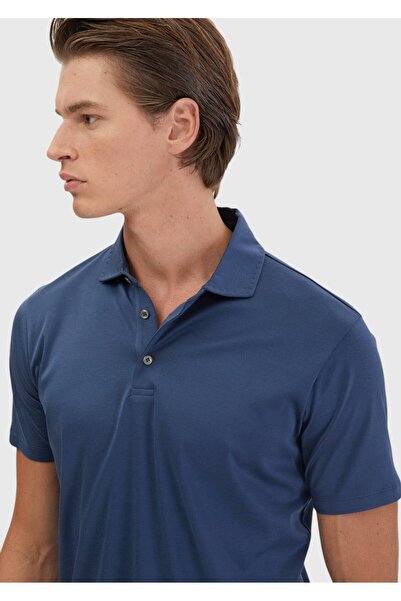 Ramsey Μπλουζάκι Indigo με λαιμόκοψη πόλο 100% βαμβάκι