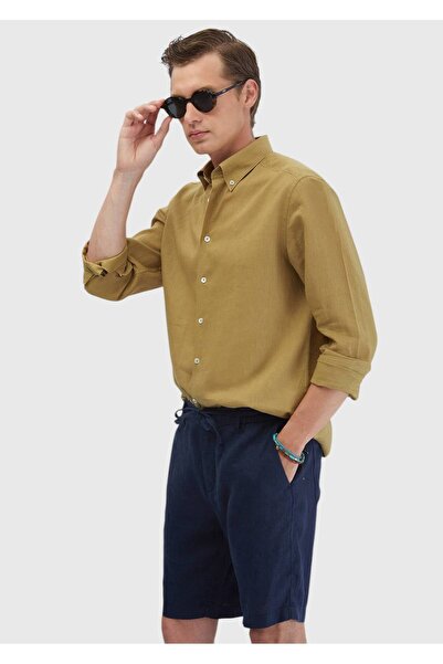 Ramsey Πουκάμισο Oil Green Plain Casual Fit Woven Casual βαμβακερό μείγμα