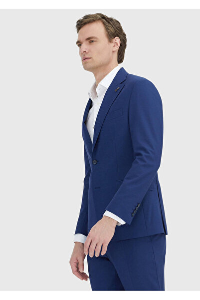 Ramsey Blue Striped Zeroweight Slim Fit Wool Blend Suit