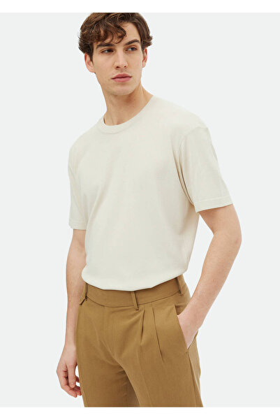 Ramsey Tricotaj Bej Decolteu Tricotat