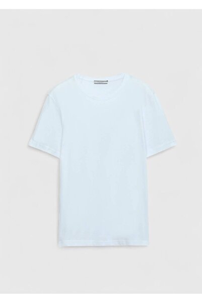 Ramsey Λευκό μπλουζάκι με λαιμόκοψη 100% βαμβάκι