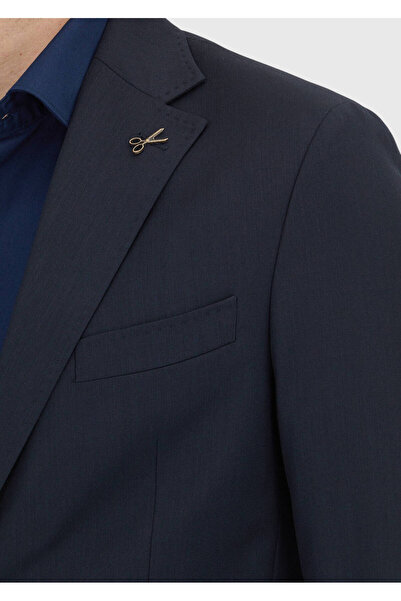 Ramsey Dark Navy Striped Zeroweight Slim Fit 100% Wool Suit