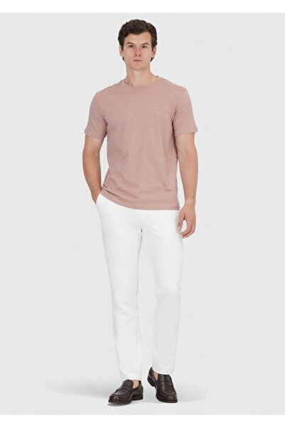 Ramsey Dusty Rose Plain Crew Neck 100% Cotton T-Shirt