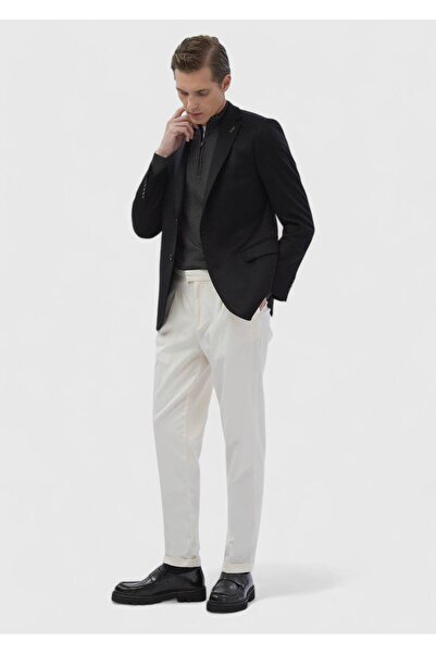 Ramsey Black Plain Regular Fit 100% Cashmere Jacket