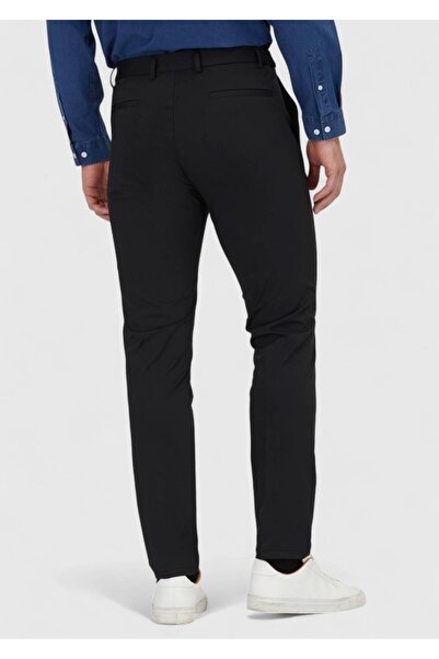 Ramsey Μαύρο ίσιο πλεκτό παντελόνι Jogging Fit Casual