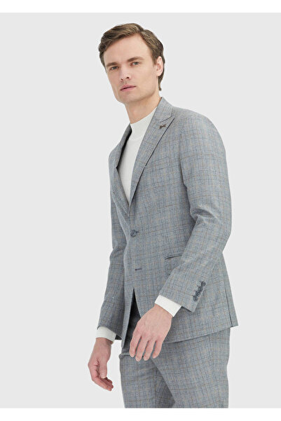 Ramsey Gray Checked Zeroweight Slim Fit Wool Blend Suit