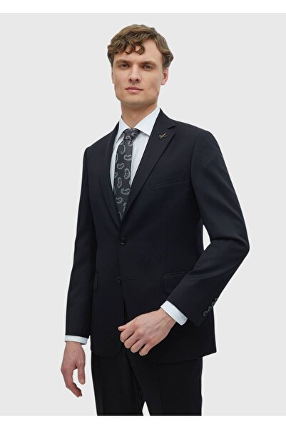 Ramsey Black Plain Regular Fit 100% Wool Suit