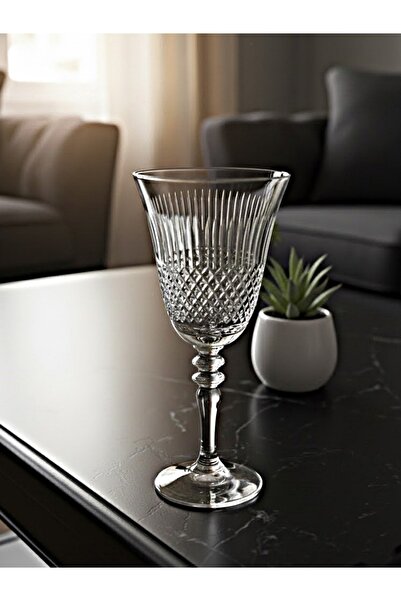 Paşabahçe Prestij Decorated Water Glass Set 6 Pieces – 270 Cc Crystal Cut App...