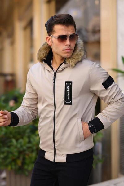 comstar Чоловічий водонепроникний капюшон з хутром, що знімається, з кишенями