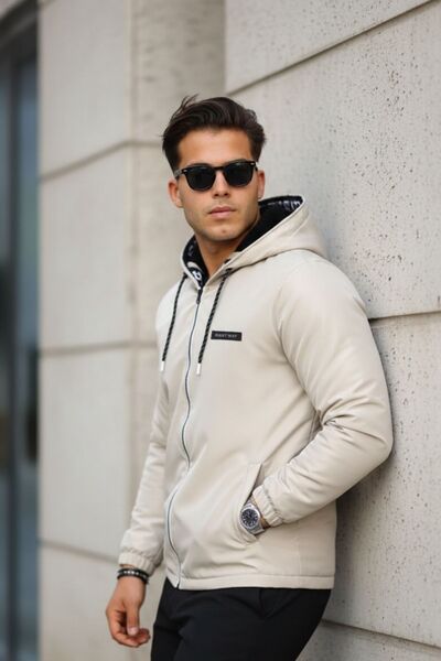 comstar Чоловічий водонепроникний плащ з капюшоном, кишенями та підкладкою з хутра