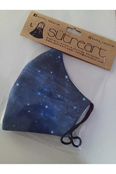 SütreTasarım Çift Katmanlı %100 Pamuklu Kumaştan Yüz Maske