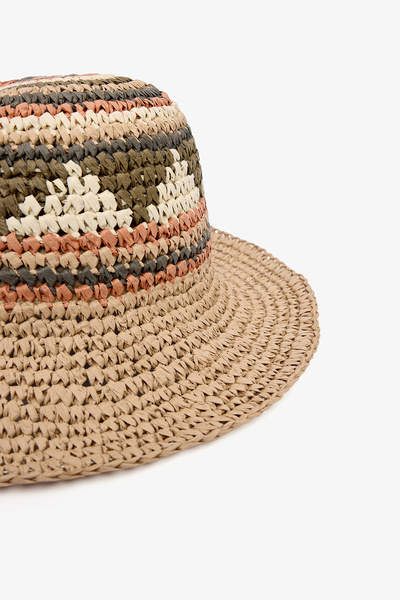 Penti Ethnic Renkli Hasır Şapka