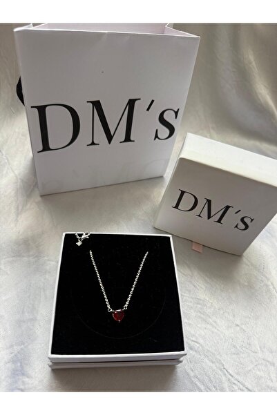 DM’s Silver Kırmızı Kalpli Gümüş Kolye