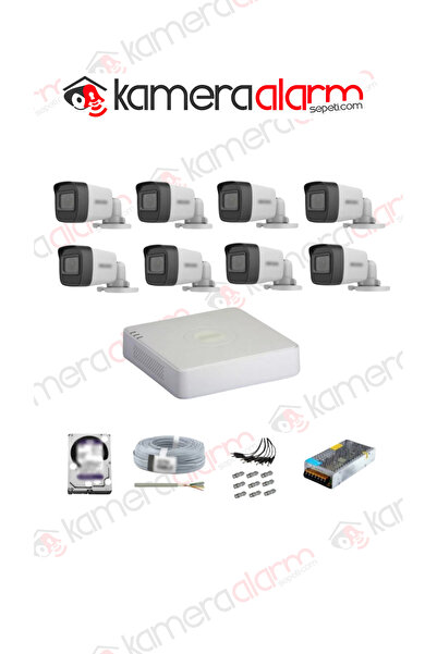 Hikvision Haıkon 8 Kameralı Güvenlik Kamera Hazır Set 1tb 7/24 Hdd-1tb Kayıt Kapasiteli Sistem