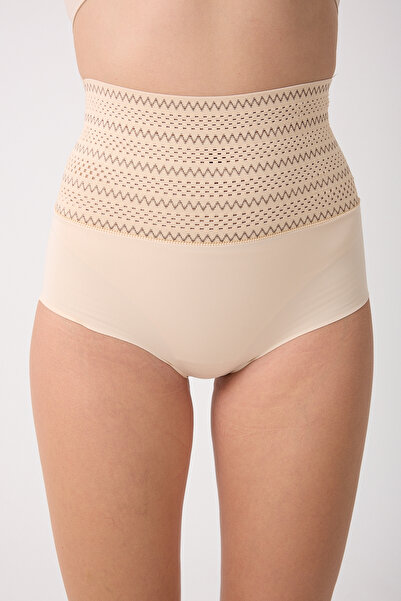 MİSTİRİK Lippo Model Beli Patterned Abdomen and Belly Shaping / Sculpting Panty Corset Skin Color