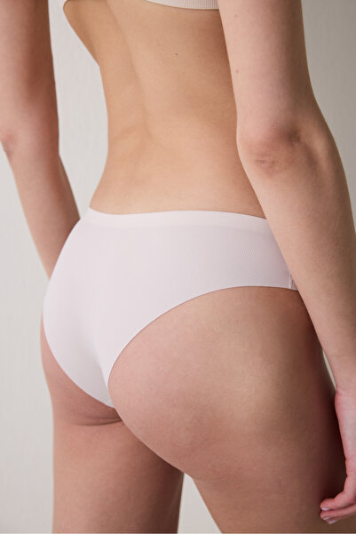 Penti Ribbed Bonding Laser Cut Ceramic Beige Brazilian Panties