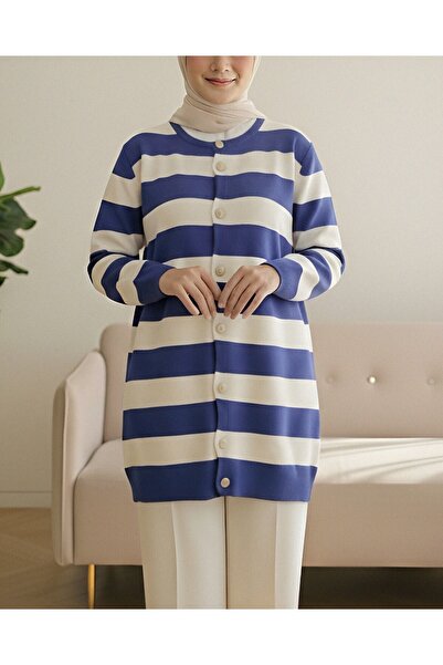 Modamorfo Ανοιχτόχρωμη μεταλλική ζακέτα με πλεκτό ατσάλι -Σαξ