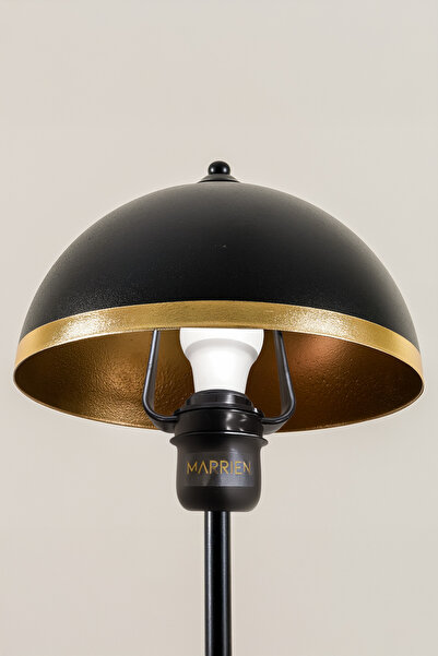 Marrien Luna Golden Tek Ayaklı Siyah Metal Modern Lambader | Oturma Odası & Yatak Odası & Salon Lambası