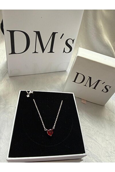 DM’s Silver Kırmızı Kalpli Gümüş Kolye
