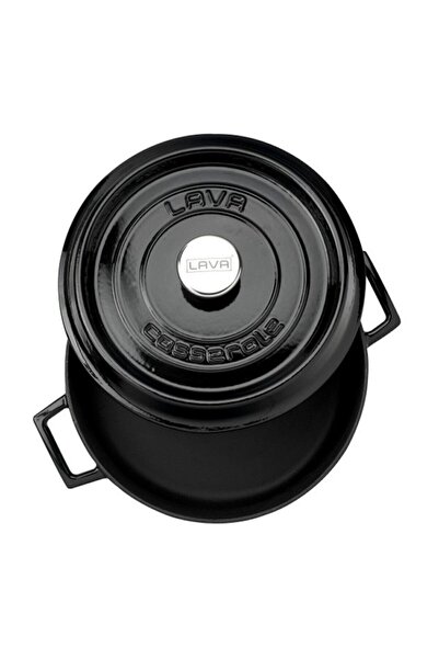 Lava Cast Iron Multi-Purpose Flat Pot Diameter (Ø) 28 Cm - Trendy Black