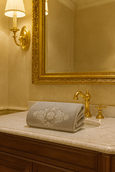 Çeyiz Bahçesi Prosop de mână și față Çınar Velvet Gri 50/90cm