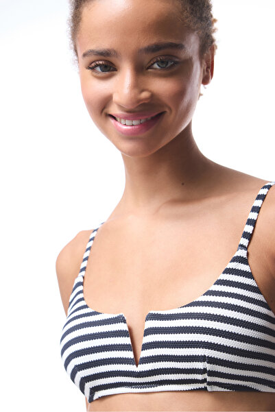 Penti Marbel Striped V Cut Underwire Bikini Top