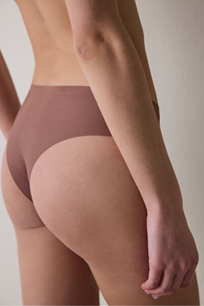 Penti Invisible Laser Cut Brown Brazilian Panties