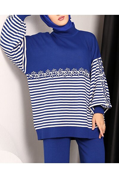 Modamorfo Сітчаста вишита смугаста трикотажна туніка - Saks