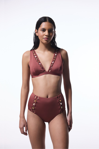 Penti Light Brown Astrid Deep V Cut Bikini Top
